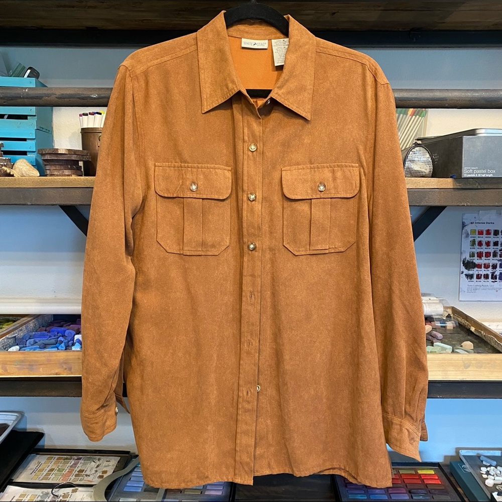 Suede-like Long-sleeved shirt